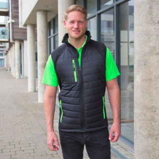 Result Clothing R238X Black Compass Padded Softshell Gilet